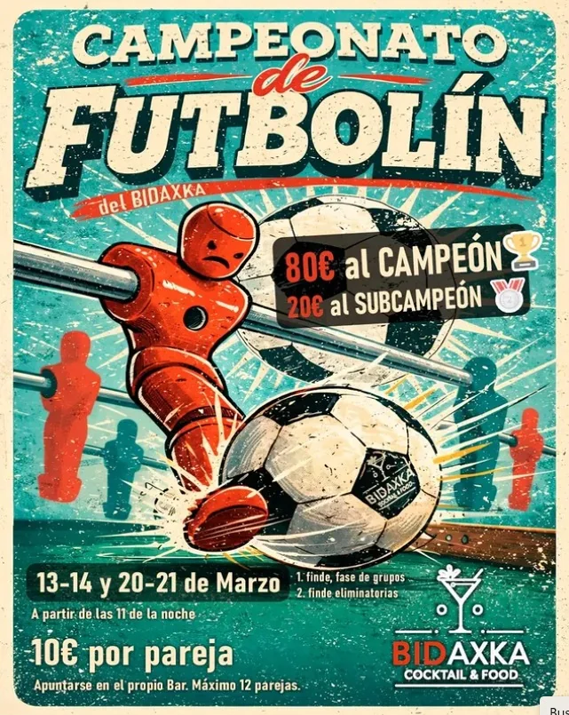 Cartel del campeonato de futbolín